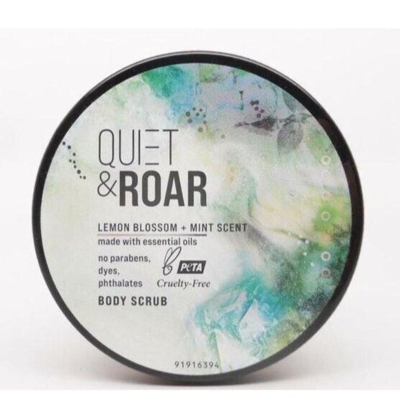 Quiet & Roar Lemon Blossom + Mint Scent Body Scrub with Essential Oils 8 oz NEW - Picture 1 of 6